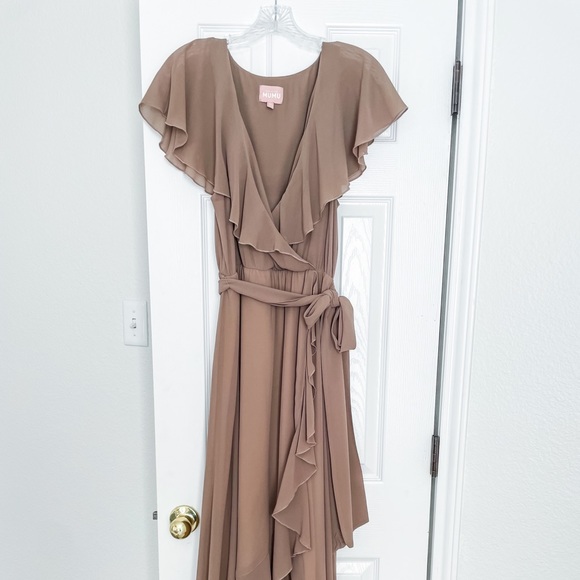 Jess Ruffle Midi Dress - Dune - Medium - Picture 3 of 5